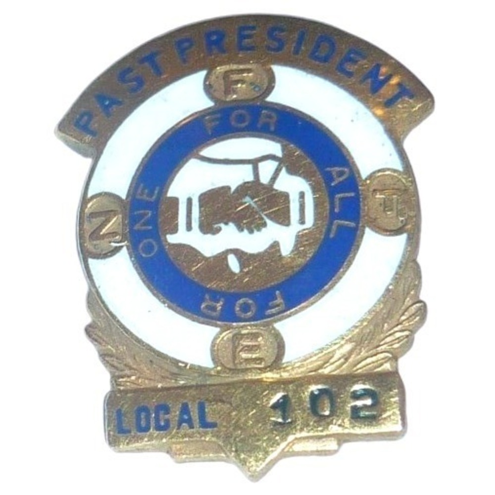 Past President‎ Local 402 Union Pin 1/10 10K Gold Filled Enamel Vintage USA Pin
